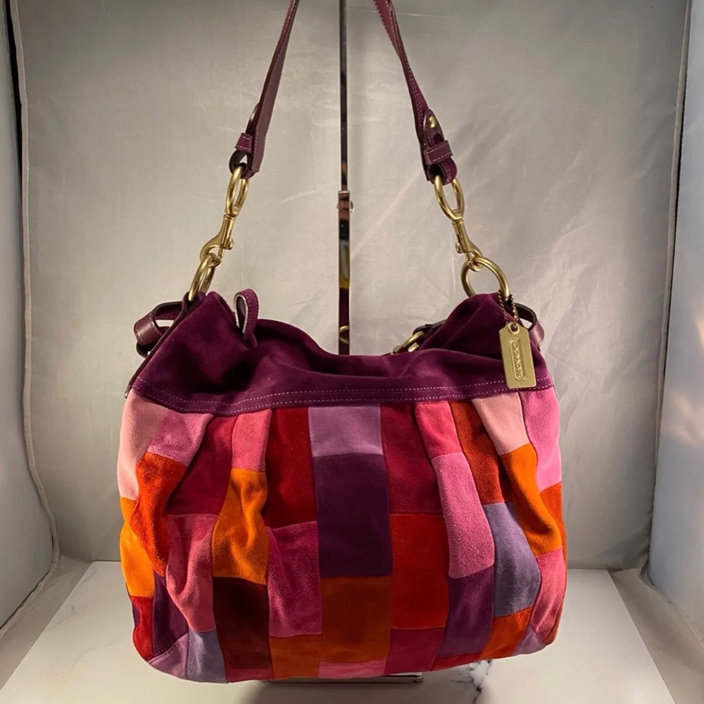 Authentic Coach Patchwork Suede Bag